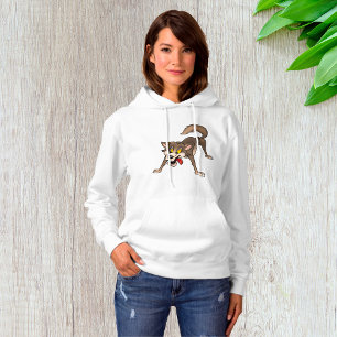 Cartoon Wolf met Goofy Expression Hoodie