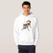 Cartoon Wolf met Goofy Expression Hoodie (Voorkant volledig)