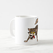 Cartoon Wolf met Goofy Expression Koffiemok (Voorkant links)