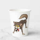Cartoon Wolf met Goofy Expression Papieren Bekers (Voorkant)