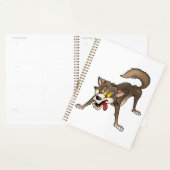 Cartoon Wolf met Goofy Expression Planner (Display)