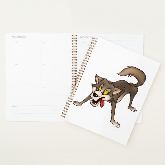 Cartoon Wolf met Goofy Expression Planner (Display)