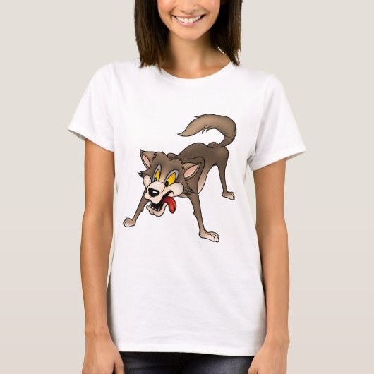 Cartoon Wolf met Goofy Expression T-shirt (Voorkant)