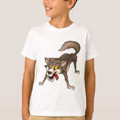 Cartoon Wolf met Goofy Expression T-shirt (Voorkant)