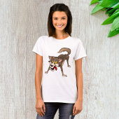 Cartoon Wolf met Goofy Expression T-shirt