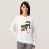 Cartoon Wolf met Goofy Expression T-shirt (Voorkant volledig)