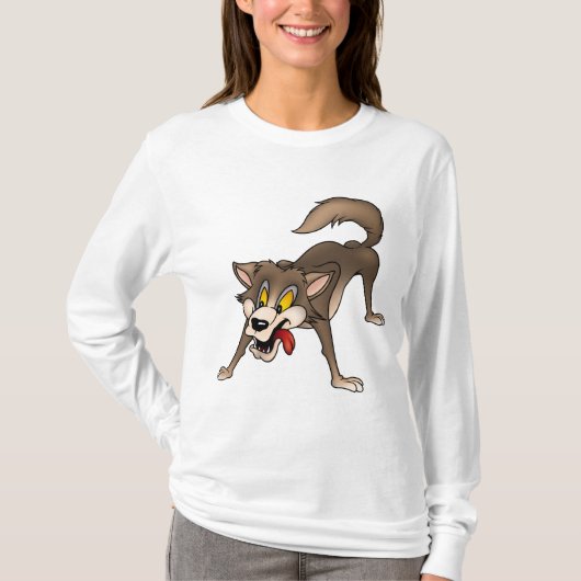 Cartoon Wolf met Goofy Expression T-shirt (Voorkant)