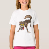 Cartoon Wolf met Goofy Expression T-shirt (Voorkant)