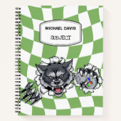 Cartoon Wolf met videogamecontroller op maat Notitieboek (Voorkant)
