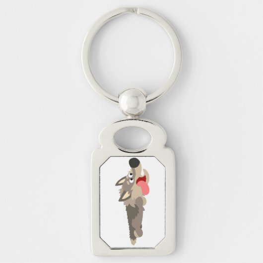 Cartoon Wolf Metal Sleutelhanger (Voorkant)