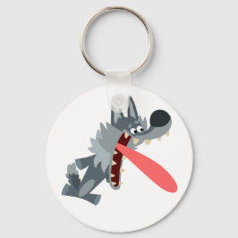 Cartoon Wolf Sleutelhanger