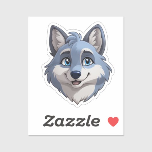 Cartoon wolf sticker (Vel)