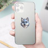 Cartoon wolf sticker (Telefoon)