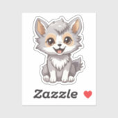 Cartoon wolf sticker (Vel)