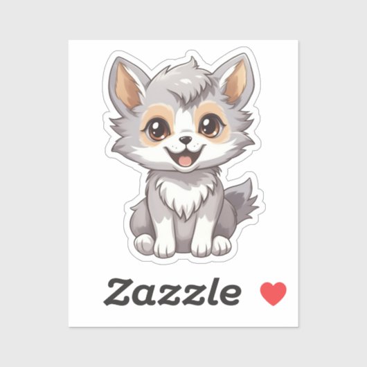 Cartoon wolf sticker (Vel)