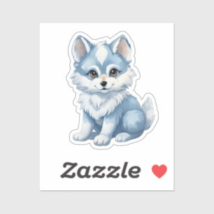 Cartoon wolf sticker