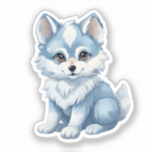 Cartoon wolf sticker (Voorkant)