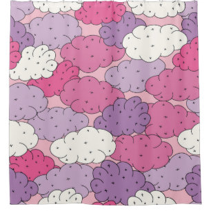 Cartoon wolken, leuke herhalen. douchegordijn