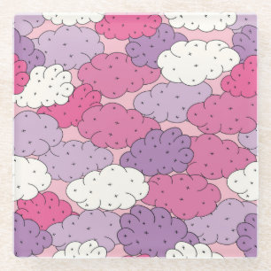 Cartoon wolken, leuke herhalen. glazen onderzetter
