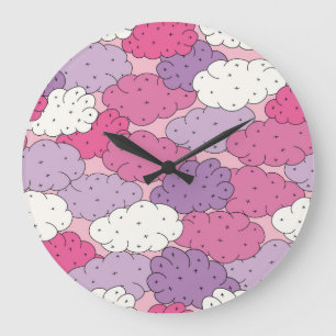 Cartoon wolken, leuke herhalen. grote klok