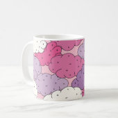 Cartoon wolken, leuke herhalen. koffiemok (Voorkant links)