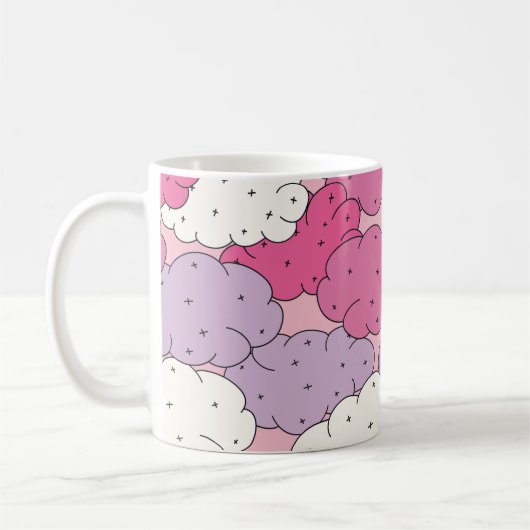 Cartoon wolken, leuke herhalen. koffiemok (Links)