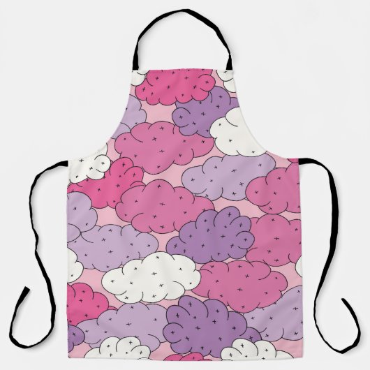 Cartoon wolken, leuke  herhalen. schort (Voorkant)