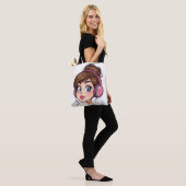 Cartoon Woman Tote Bag (Op model)
