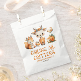 Cartoon Woodland Animals Cute Fall Kids' Birthday  Bedankzakje