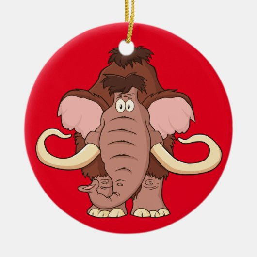 Cartoon Wooly Mammoth Keramisch Ornament (Voorkant)