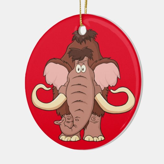 Cartoon Wooly Mammoth Keramisch Ornament (Links)