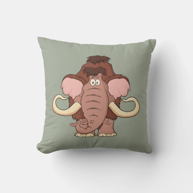 Cartoon Wooly Mammoth Kussen (Voorkant)