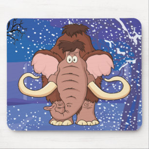 Cartoon Wooly Mammoth Muismat