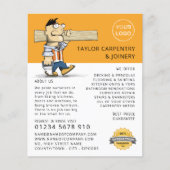 Cartoon Workman, Carpentry, Carpenter Adverteren Flyer (Voorkant)