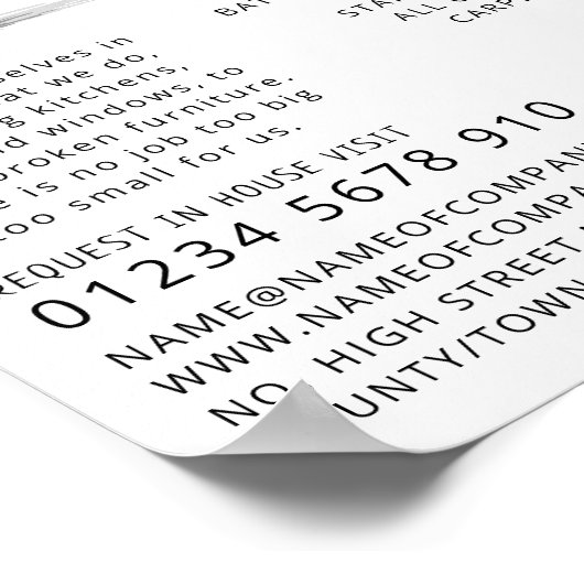 Cartoon Workman, Carpentry, Carpenter Adverteren Poster (Hoek)