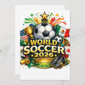 Cartoon World Soccer 2026 T-Shirt Design – Fun Foo Kaart (Voorkant / Achterkant)