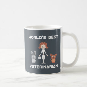 Cartoon World's Best Vrouw Veterinarian Koffiemok