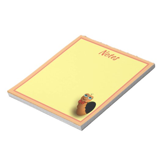 Cartoon Worm Personalized Notitieblok (Linkerzijde)