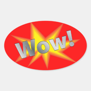 CARTOON WOW OVALE STICKER