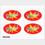 CARTOON WOW OVALE STICKER (Vel)