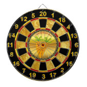 Cartoon wratten met grote ogen en een glimlach om dartbord (Voorkant)