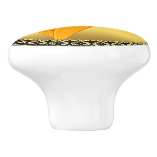 Cartoon wratten met grote ogen en een glimlach om keramische knop (Zijkant)