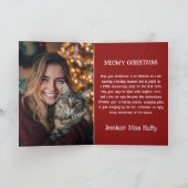 Cartoon Xmas Kittens Meowy Christmas Cat Photo Feestdagen Kaart (Binnen)