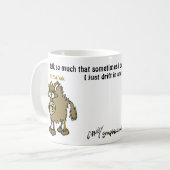 Cartoon yak. Te veel praten. Koffiemok (Voorkant links)