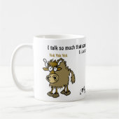 Cartoon yak. Te veel praten. Koffiemok (Links)