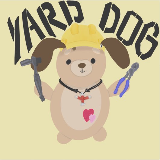 Cartoon Yard Dog Construction Worker Sticker (Voorkant)