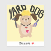 Cartoon Yard Dog Construction Worker Sticker (Vel)
