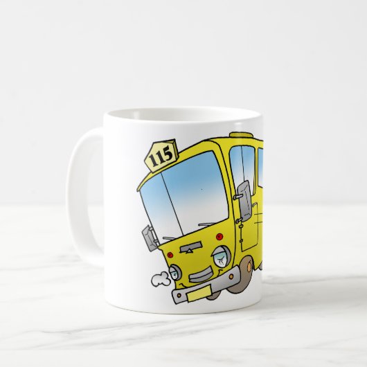 Cartoon Yellow Bus Mok (Voorkant links)
