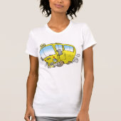 Cartoon Yellow Bus Womens T-Shirt (Voorkant)