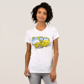 Cartoon Yellow Bus Womens T-Shirt (Voorkant volledig)